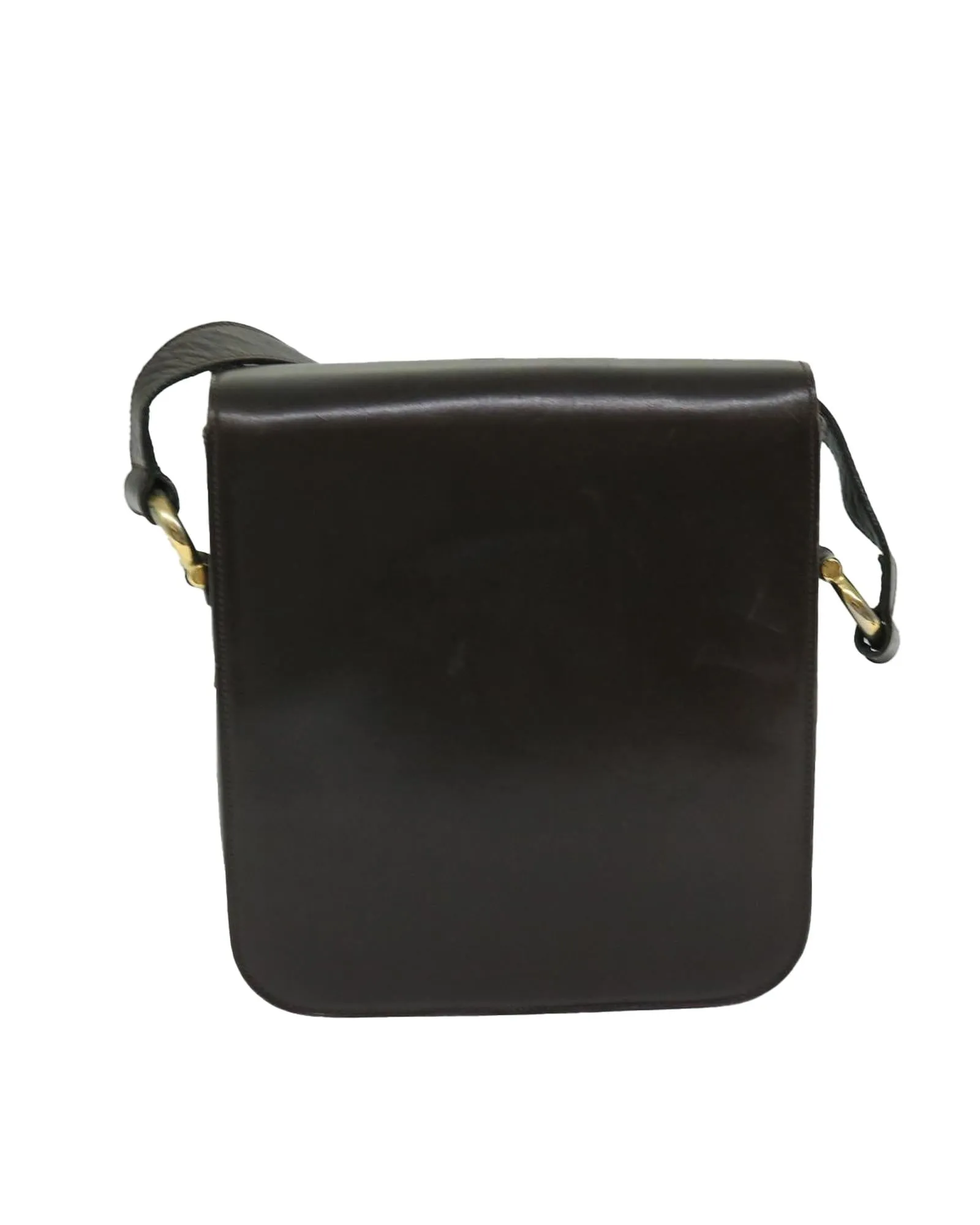 Brown Leather Horse Carriage Shoulder Bag