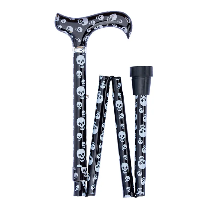 Classic Canes Folding Contemporary Chic Derby Adjustable Skull