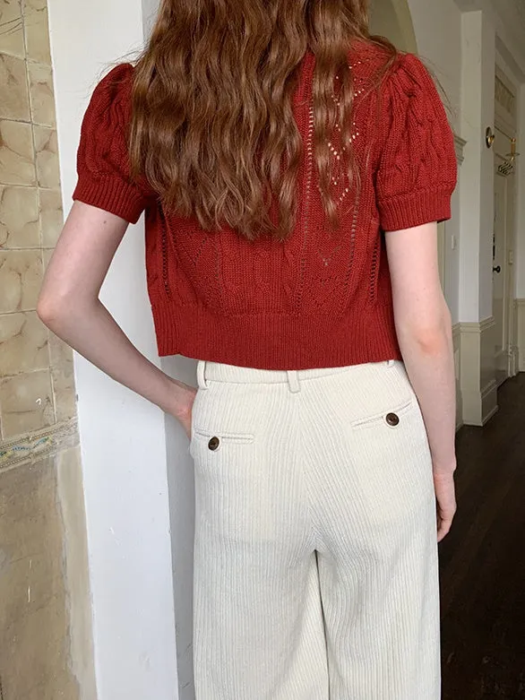 High Waist Corduroy Taste Straight Casual Pants