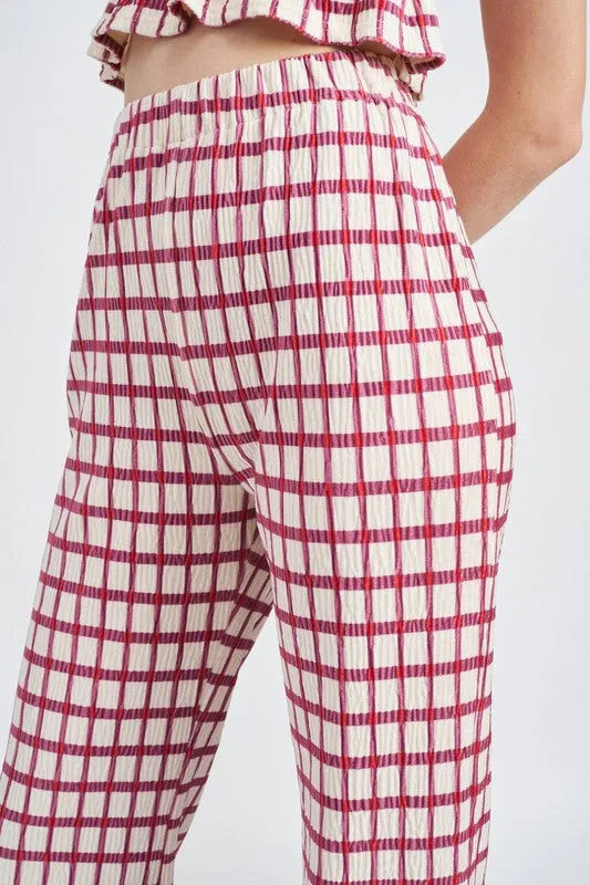 High Waist Plaid Pants