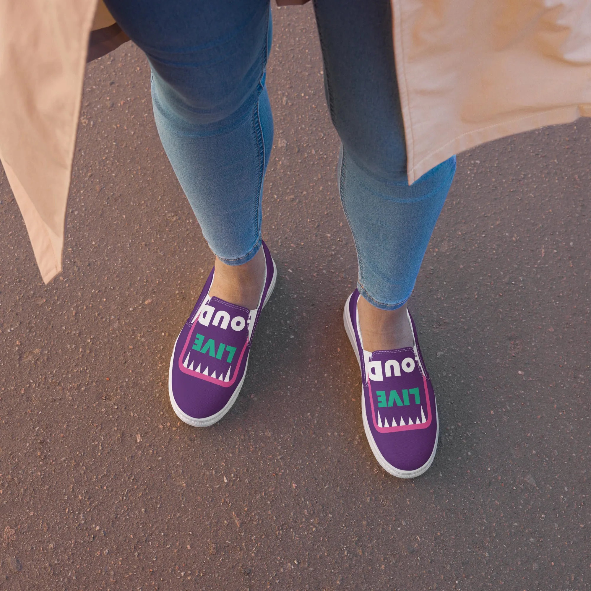 LIVE LOUD Women’s Slip-On Canvas Shoes
