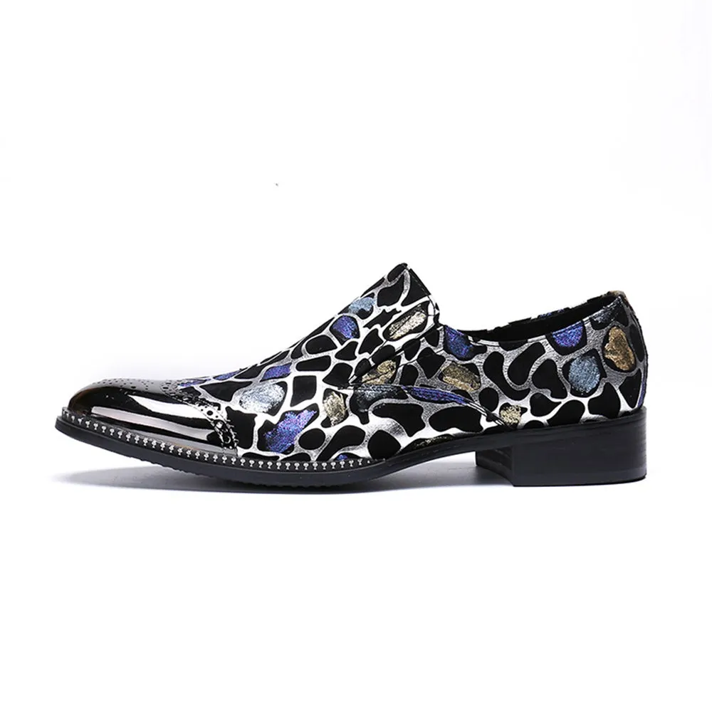 Men Low Top Printed Oxford Shoes