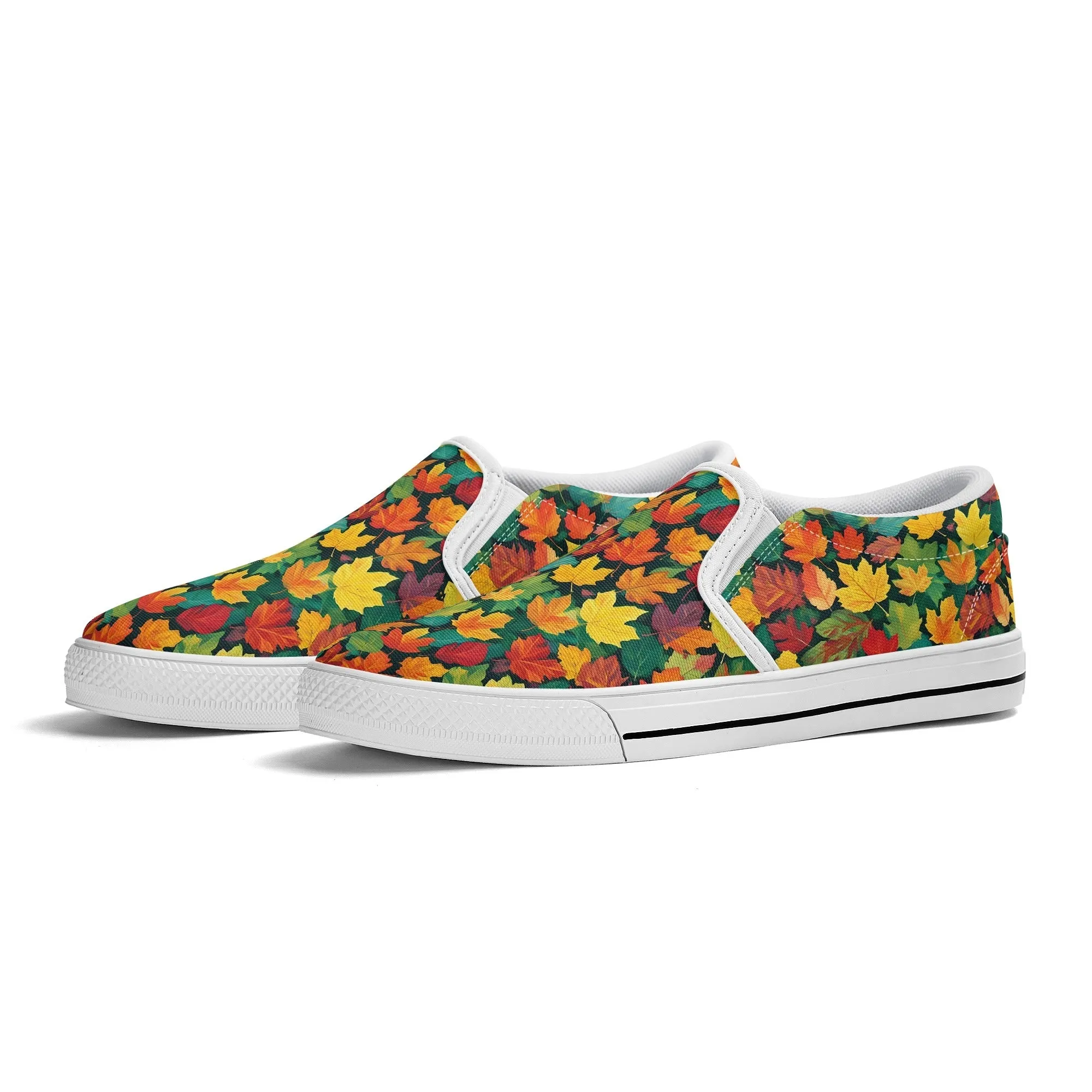Mens Colorful Leaves Rubber Slip On Shoes