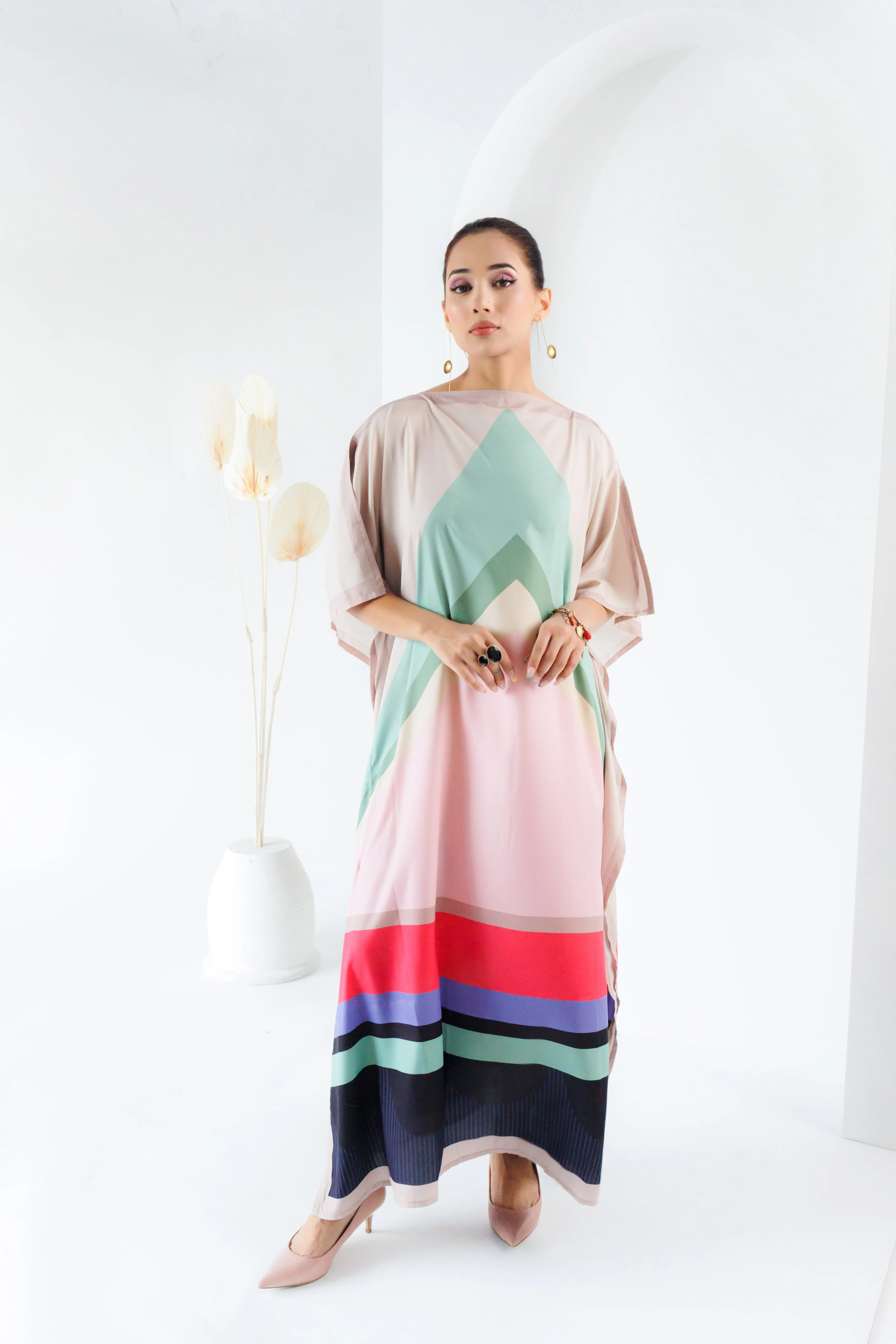 Pastel Kaftan Dress